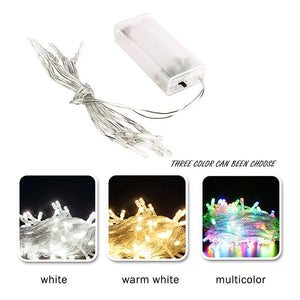 Waterproof Battery LED Christmas String Lights, 1.5m–10m Xmas Home Decorations