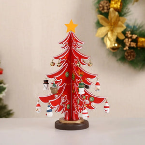 DIY Wooden Christmas Tree Desktop Decoration