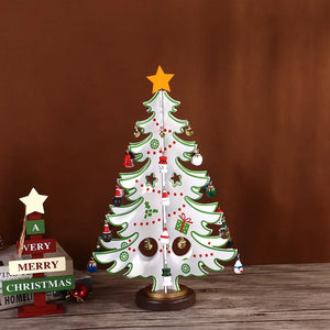 DIY Wooden Christmas Tree Desktop Decoration