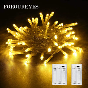 Waterproof Battery LED Christmas String Lights, 1.5m–10m Xmas Home Decorations