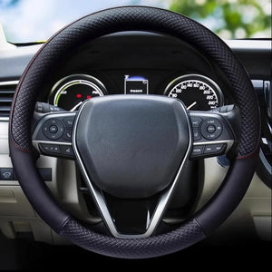 Universal Microfiber Leather Steering Wheel Cover – Anti-Slip, 38cm