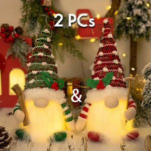 Glowing Knitted Gnome Doll with LED Light – Christmas Decoration Gift
