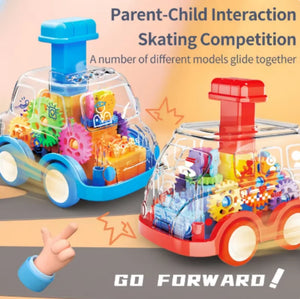 Baby Pull-Back Gear Car Toy | Cartoon Transparent Toy for Kids