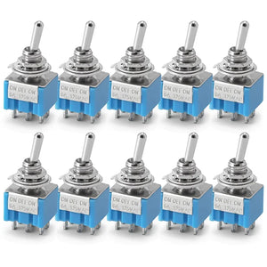10PCS Mini Toggle Switch Set – 3Pin/6Pin ON-OFF Switches