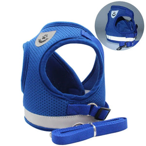 Adjustable Reflective Cat Harness & Leash Set – Escape-Proof Pet Vest