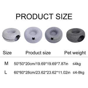 Interactive Cat Tunnel Bed & Felt Scratcher for Kittens