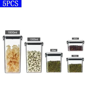 Stackable Plastic Food Storage Containers – Airtight Kitchen Jars