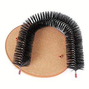 Interactive Cat Grooming Arch – Massage Brush & Scratching Pad Toy