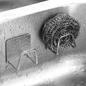 Stainless Steel Sponge Holder – Self-Adhesive Kitchen Sink Organizer