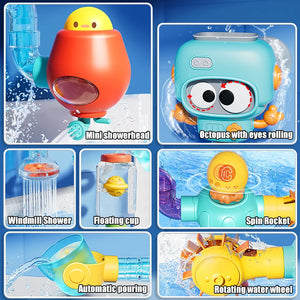 SEO Title: Baby Bath Toy Set with Suction Cups – Water Spinner Game for Toddlers