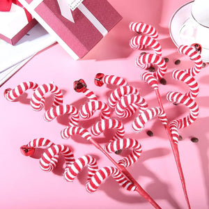 Christmas Flower Picks with Woolen Bells
