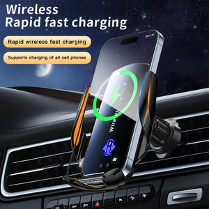 Wireless Car Phone Holder with Charger – 360° Rotating Air Vent Mount