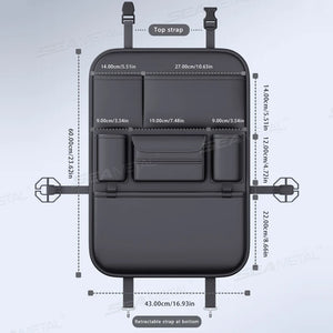 SEAMETAL 6-Pocket Car Seat Back Organizer – Waterproof Storage Bag