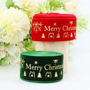 Christmas Printed Ribbon 3.8cm, 3 Yards/Pack for DIY Bows & Gift Decoration