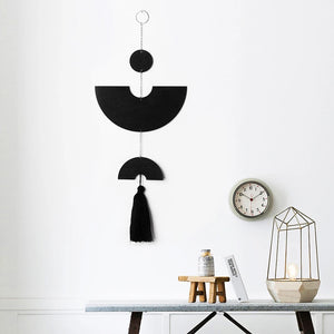 Boho Black Dream Catcher Wall Decor – Rustic Macrame Hanging
