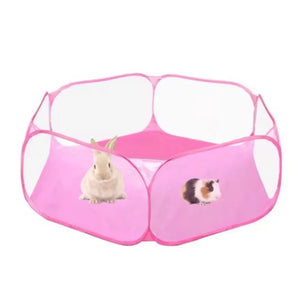 Portable Small Pet Cage Transparent Hedgehog Cage Tent Pet Playpen Open Folding Yard Fence For Dog Hamster Rabbit Guinea Pig