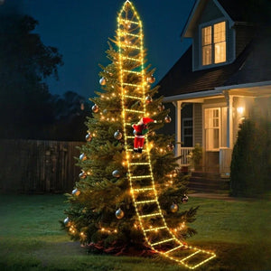 LED Santa Claus Climbing Ladder Decoration
