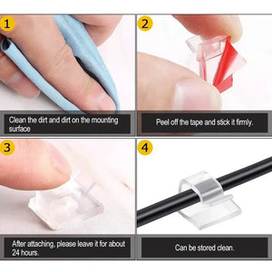 Self-Adhesive Cable Clips for Wire Management – Cable Clamp Accessories