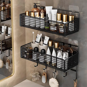 No-Drill Bathroom Organizer – Wall-Mounted Storage Shelf