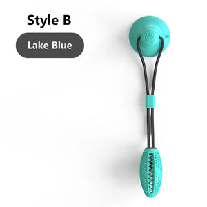 Interactive Dog Chew Ball Toy with Suction Cup & Teeth Cleaning