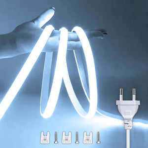 220V Waterproof COB LED Strip Light with ON/Off Switch