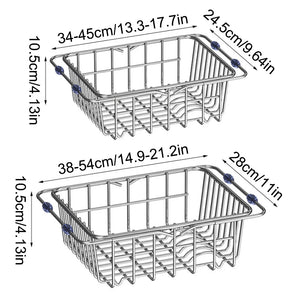 Stainless Steel Telescopic Sink Drain Rack Non-Slip Dish Drying Kitchen Bathroom Countertop Organizer Rack for Household UseStainless Steel Telescopic Sink Drain Rack Non-Slip Dish Drying Kitchen Bathroom Countertop Organizer Rack for Household Use