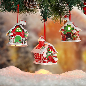 Christmas LED Hanging Ornaments – Snowman, Gingerbread & Santa