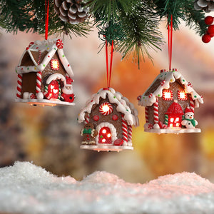 Christmas LED Hanging Ornaments – Snowman, Gingerbread & Santa