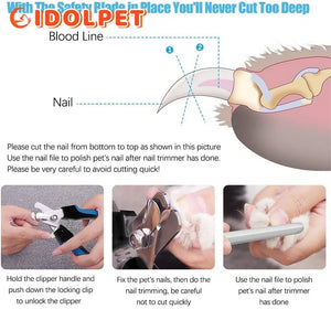 Professional Pet Nail Clipper with Safety Guard for Cats & Dogs