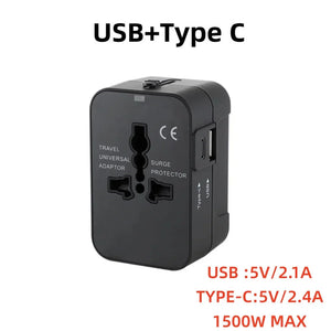 Universal Travel Adapter with Dual USB Ports