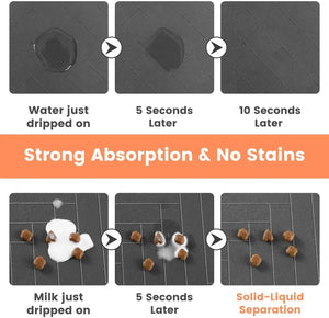 Absorbent Pet Feeding Mat for Dogs & Cats, Waterproof Bowl Placemat