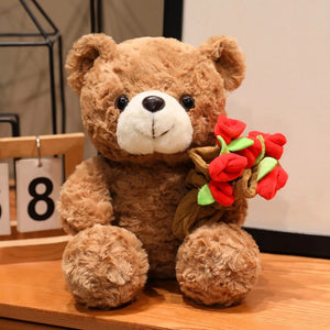 16–25cm Romantic Rose Bear Plush Toy – Cute Heart Gift