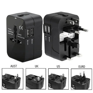 Universal Travel Adapter with Dual USB Ports