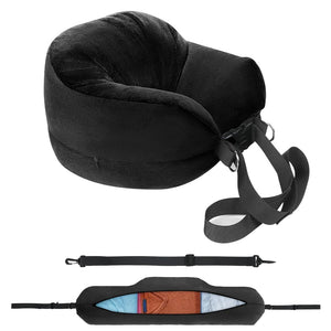 Travel Neck Pillow with Clothing Storage – U-Shaped Travel Pillow