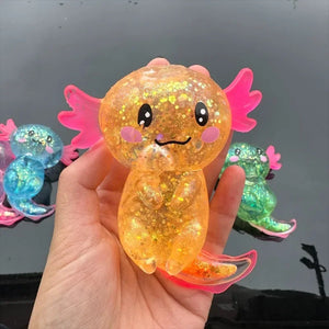 Colorful Axolotl Squishy Fidget Toy | Stretchy Stress Relief Toy