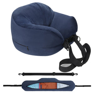 Travel Neck Pillow with Clothing Storage – U-Shaped Travel Pillow