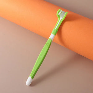 SEO Title: 3-Sided Pet Toothbrush for Dogs & Cats – Teeth Cleaning Tool