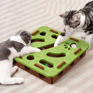 SEO Title: Interactive Cat Puzzle Toy Box – Felt Maze Tunnel with Bell Ball
