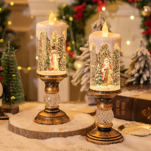 Christmas Crystal Snow LED Candles – Festive Holiday Decor