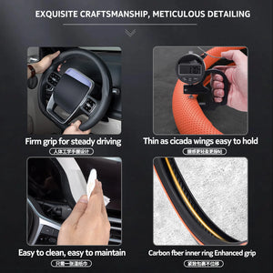 Universal Ultra-Thin Steering Wheel Cover – Anti-Slip Suede Nappa