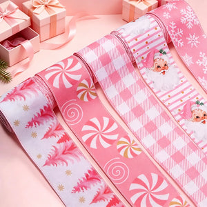 Pink Christmas Ribbon for DIY Crafts & Gifts