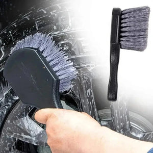 Car Wheel Cleaning Brush – Short Handle Tire & Rim Detailing Tool