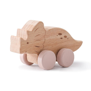 Dinosaur Cartoon Wooden Teether Toy for Babies – Montessori Sensory Car