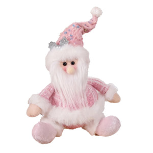Christmas Sequin Cartoon Doll Decor – Pink Reindeer, Snowman & Santa