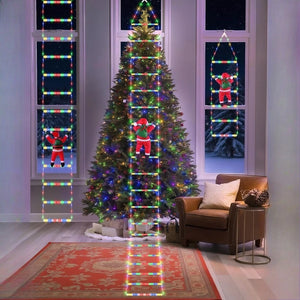 LED Santa Claus Climbing Ladder Decoration