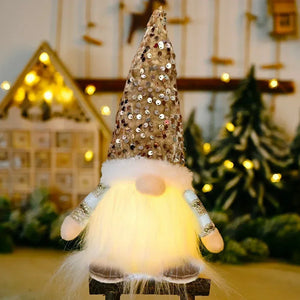 Glowing Knitted Gnome Doll with LED Light – Christmas Decoration Gift