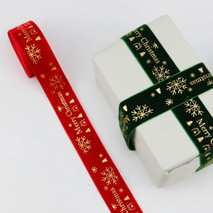 Christmas Printed Ribbon 3.8cm, 3 Yards/Pack for DIY Bows & Gift Decoration