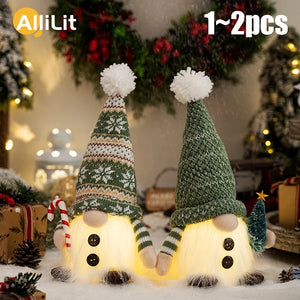 Glowing Knitted Gnome Doll with LED Light – Christmas Decoration Gift