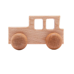 Dinosaur Cartoon Wooden Teether Toy for Babies – Montessori Sensory Car