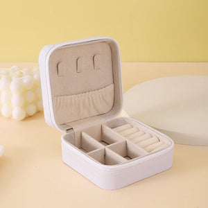 Portable Leather Jewelry Organizer – Travel Storage Case